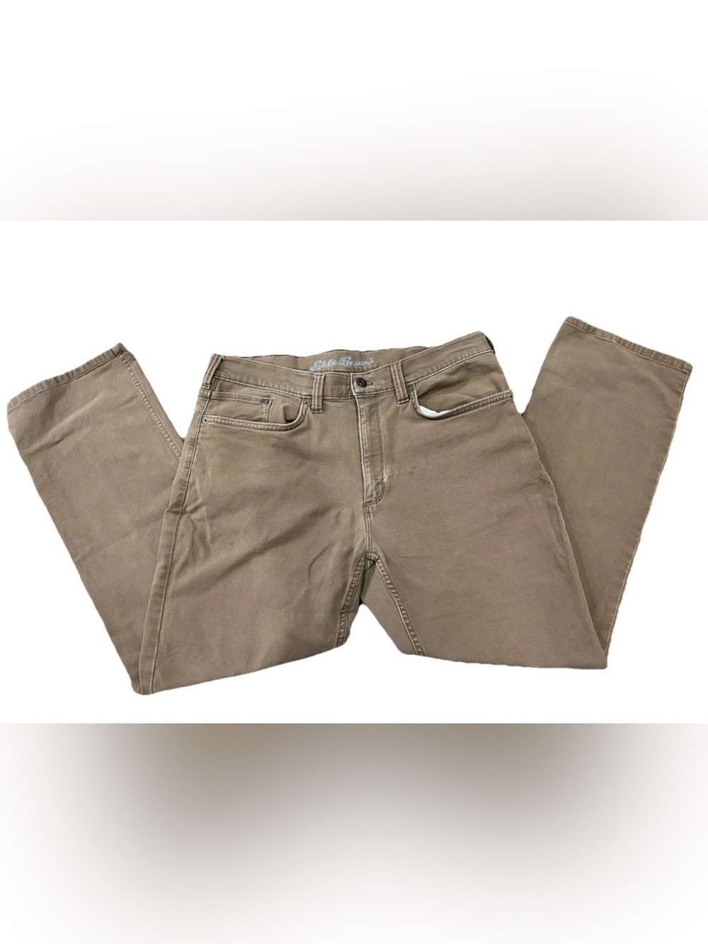 Eddie Bauer Men's 36x30 Specialty Dyed Canvas Pants Straight Fit‎ Khaki Brown